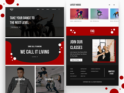 Mintssy Studio - Dance Agency Website brand branding company dance dance agency dance website design landing page ui uiux ux web design website website design