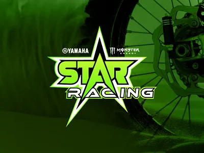 Star Racing Logo design. Sponsor by Yamaha & Monster Energy brand identity branding gram design graphic design logo logo design mostaq418 racing logo star logo text logo