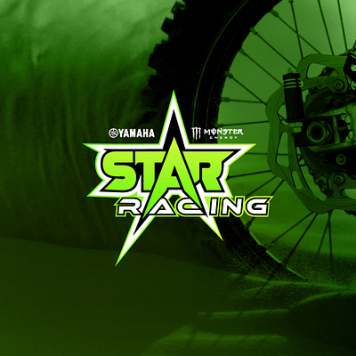 Star Racing Logo design. Sponsor by Yamaha & Monster Energy brand identity branding gram design graphic design logo logo design mostaq418 racing logo star logo text logo