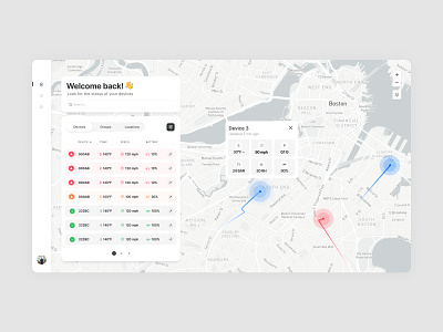 Home for Device Tracking UI assets device home map map design navbar pin tracking ui web