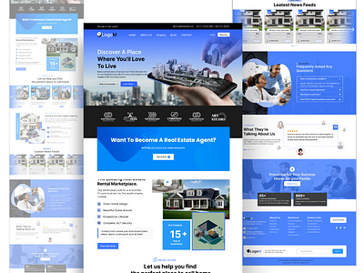 Real Estate Website Design With Figma ad design ads design advertising banners banner design graphic design home house illustration landing panges design logo real estate social media post design ui ui ux deign