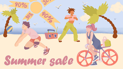 Summer sale art character illustration