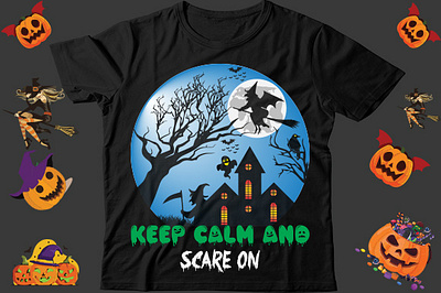 Keep calm and scare on 1 halloween tshirt 2023