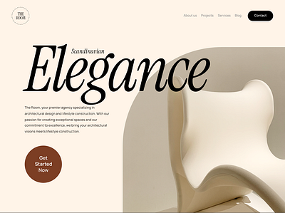 Scandinavian Style Furniture Landing Page 3d animation branding design graphic design illustration logo typography ui vector