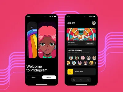 Pride Meet up UI 3d animation branding design graphic design illustration logo typography ui vector