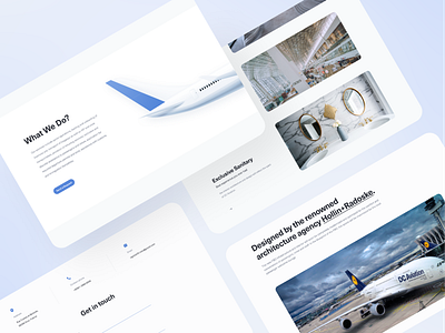 Aviation Company Website Sections app app interface clean design illustration landing logo minimal section space ui user experience user interface web website website design white