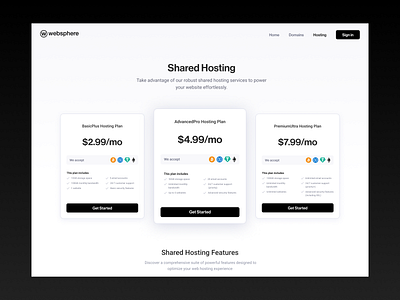 Simple Pricing Web Page blockchain crypto cryptocurrency minimal branding minimal website price page pricing page tech web site web design web page web3 webflow website design