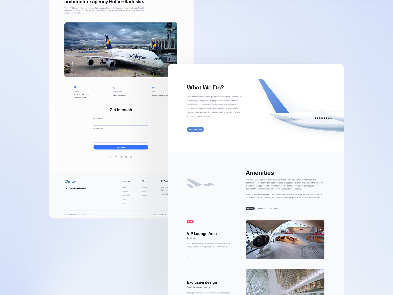 Aviation Website Sections by Night Shift on Dribbble