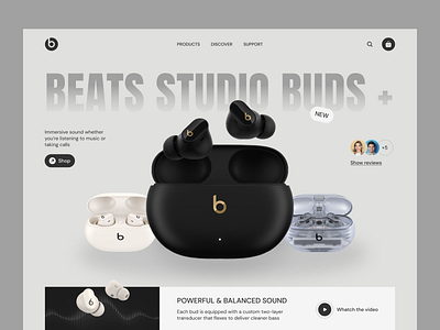 Beats Studio Buds+ website clean design ecommerce simple store ui ui design uiux ux web web design website