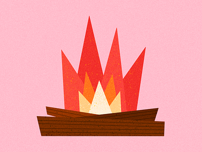 Campfire camp campfire fire flame flames geometric illustration outdoors pink summer vector
