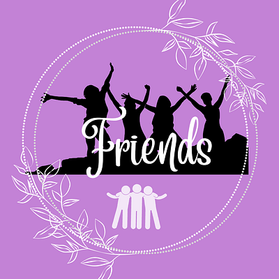 friends highlight 2 (black & purple) graphic design highlights illustration logo template