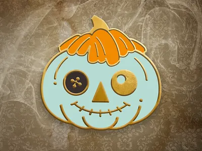 BUTTON Enamel Pin Design blue pumpkin brand illustration button eyes doll house doll pin enamel pin ghost halloween halloween jewelry haunted doll haunted house jack o lantern kickstarter nightmare pumpkin pin rag doll raggedy doll red head scarecrow spooky pin
