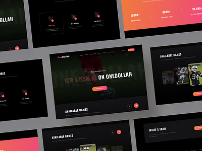 Onedollah - sports betting website admin panel admin ui analytics b2b bet branding logo c2c chart clean creative dashboard crm dark dashboard ui dashbord modern dashboard orange product design saas sports webapp