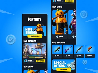 Fortnite Mobile App Design fortnite fortnite game game gaming gaming app ios app mobile app ui ux