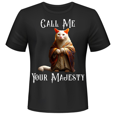 Funny Cat In A Robe T-Shirt Design graphic design illustration vector