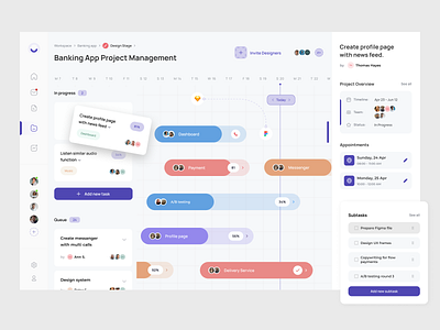 Task and Project Management Dashboard app dashboard design task management ui website
