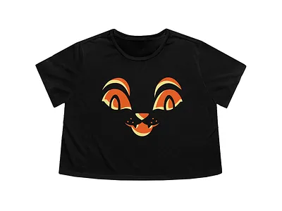 Kittykin Cropped Tee / Lizzie M. Press apparel designer black cat brand illustrator branding cat art cat pumpkin cropped tee halloween apparel halloween art halloween brand halloween cat halloween illustration halloween t shirt kitty cat pumpkin kittykin pumpkin t shirt spooky brand spooky clothing spooky t shirt t shirt design