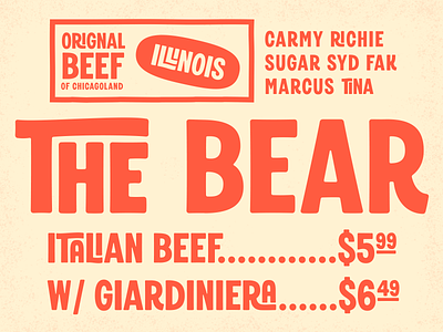 The Bear font lettering retro thebear type typeface