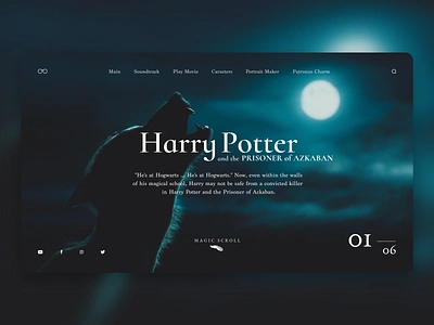 Harry Potter and the Prisoner of Azkaban - Web Concept Design adobe photoshop clouds concept web dark design design inspiration dribble dribble inspiration figma graphic design harry potter moon movie night photography photoshop typography vector web web design