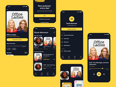 Podcast Mobile ios App UI Design clean ios app mobile mobile app modern podcast ui ux