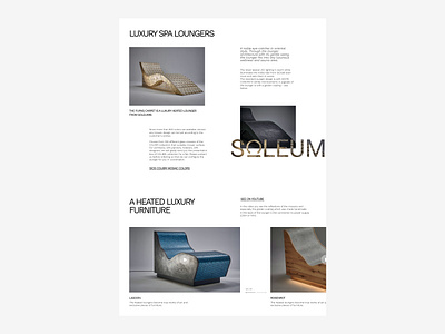 Website for luxury SPA loungers. Soleum, Austria create website design landingpage luxury uiuxdesign web designer website design