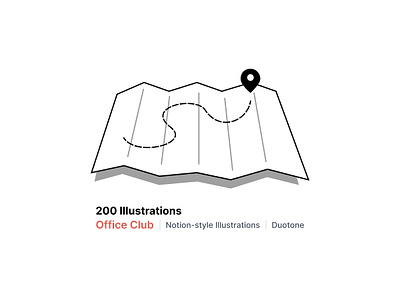 Map | Office Club - Overflow Design app illustration duotone figma free freebie illustration notion notion illustration notion template sketch svg ui illustration vector web illustration