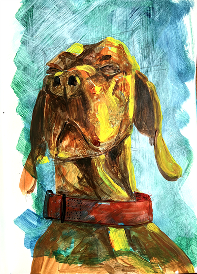 A dog on an add blue dog illustration