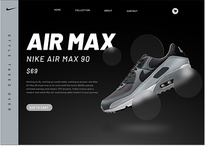 Product page, Nike shoes 3d animation branding graphic design logo motion graphics nike product page ui