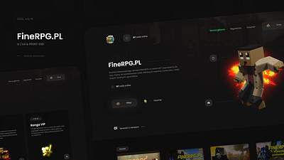 FineRPG.PL - minecraft server website adobe app design minecraft prototype ui ux web website
