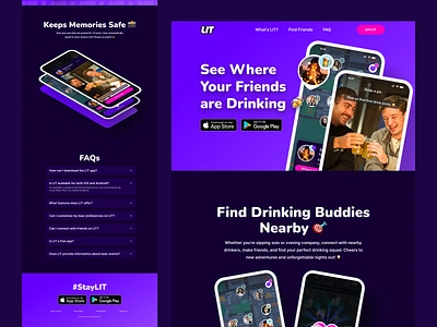 BoozeBuddy Landing Page beer design beer website booze beer boozebuddy website bozze website branding design drink website graphic design landing page landing page design ui ui design ui website uiux web design website website beer website design website landing page