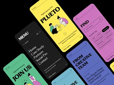 Agency - Mobile Responsive Website agency blog business website colour ui dark theme filter homepage menu product product design responsive services studio typography ui ui ux user experience ux web design website