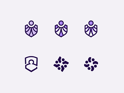 Undeveloped logos brand care design glass logo logos people person purple rays shield stained unfinished unused