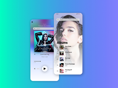 Music Player 3d animation branding dualipa graphic design logo motion graphics music music player player ui