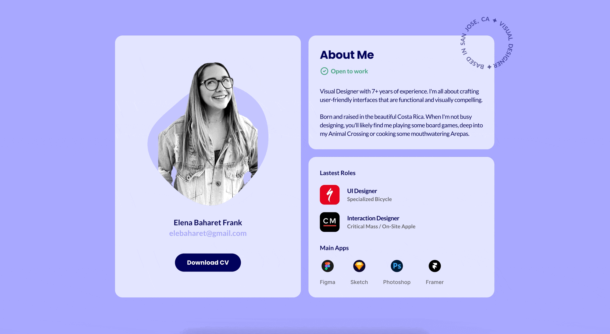 About Me - Portfolio about me design portfolio ui