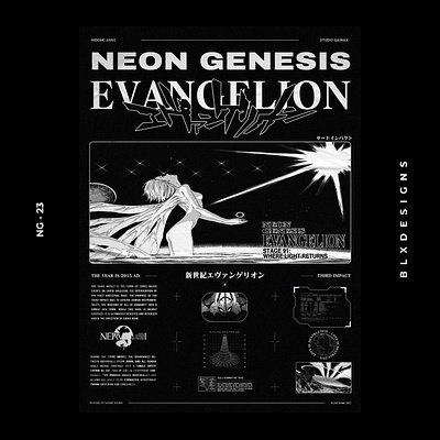 NEON GENESIS EVANGELION POSTER DESIGN anime brutalism design graphic design illustration manga neon genesis evangelion nge poster print