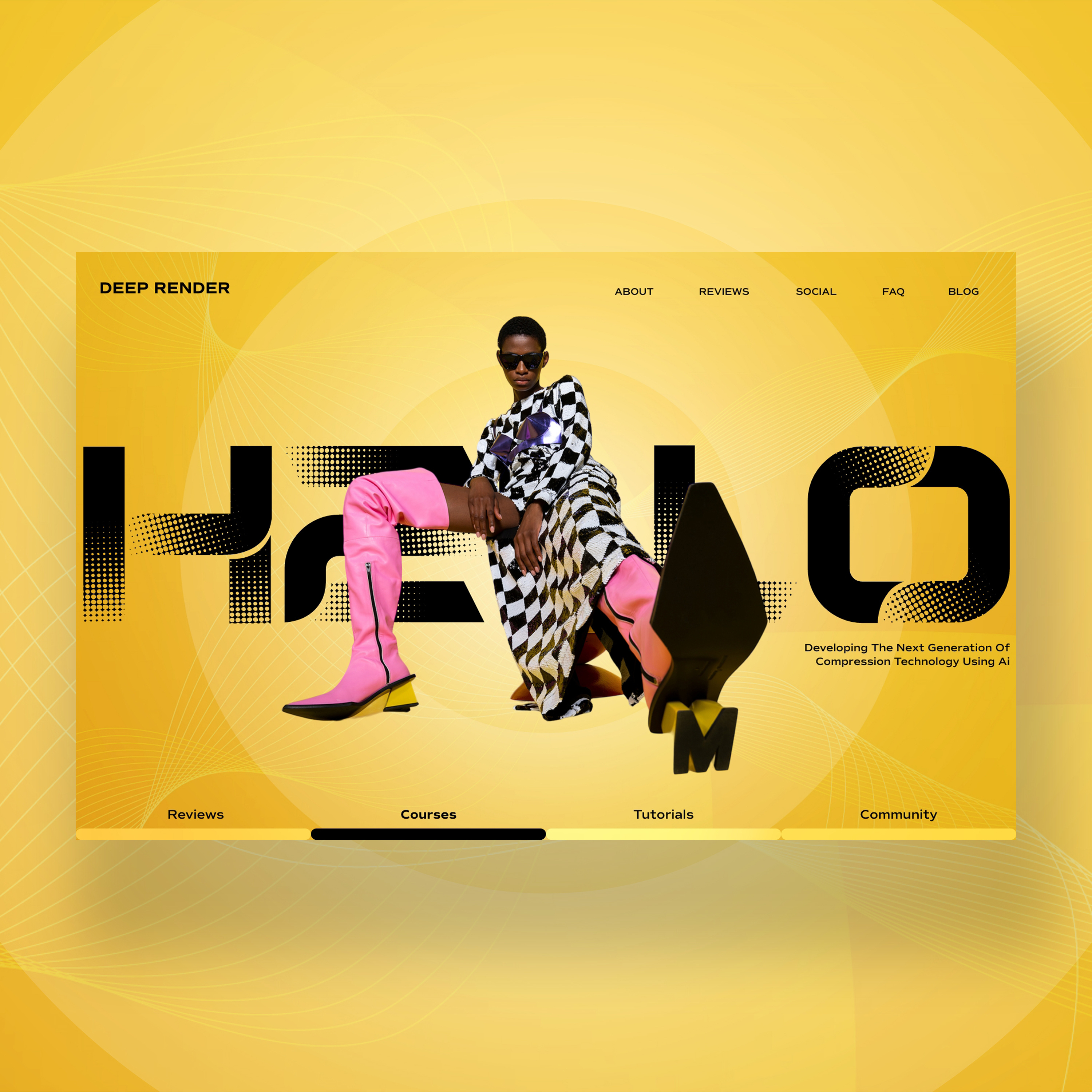 Deep Render Web Ui Design Concept ai design fashion graphic design photography ui ui design ux ux design web design