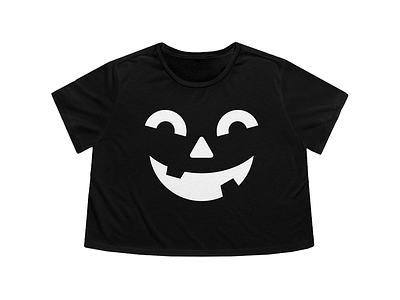 Happy Jack Cropped Tee / Lizzie M. Press apparel designer black crop top black pumpkin brand illustrator branding cropped pumpkin tee cute pumpkin goth apparel goth clothing halloween apparel halloween clothing halloween decor halloween top happy jack o lantern happy pumpkin jack o lantern shirt pumpkin t shirt spooky clothing t shirt design white pumpkin