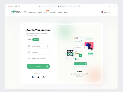 Crypto Web Dashboard Login/SignUp Page bitcoin clean create account crypto crypto whale ui kit dashboard design erfan amade login minimal sign in sign up ui ui kit ux web web design