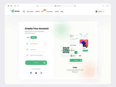 Crypto Web Dashboard Login/SignUp Page bitcoin clean create account crypto crypto whale ui kit dashboard design erfan amade login minimal sign in sign up ui ui kit ux web web design