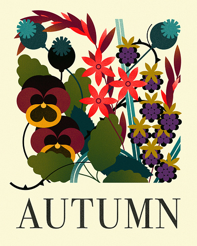 Autumn (2023) botanical botanical illustration branding design floral flowers illustration minimal illustration nature plants vector wildlife