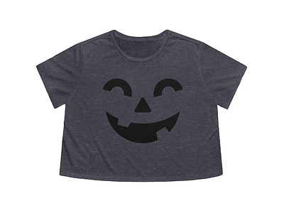 Happy Jack Cropped Tee / Lizzie M. Press apparel designer black pumpkin brand designer brand illustration brand illustrator cute halloween shirt cute pumpkin goth clothing gray pumpkin halloween apparel halloween crop top halloween t shirt happy halloween tee happy jack o lantern jack o lantern tee pumpkin crop top pumpkin tee spooky apparel spooky clothing art t shirt designer