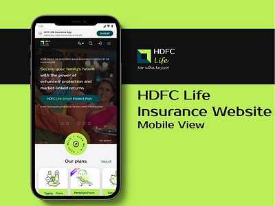 HDFC life insura - Landing page redesign black and green cleandesign color theory design financialservicesux illustration minimalist design mobile view redesign website responsivedesign typography ui usercentricdesign userexperiencedesign