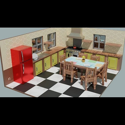 3D Kitchen model 3d blender modeling