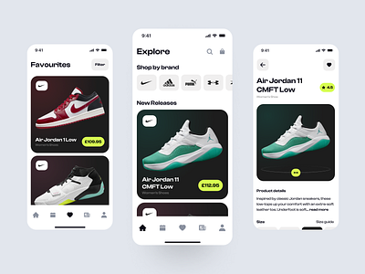 Nike Sneakers Shopping App - Light Mode app design clean ecommerce hi fis ios app mobile app modern nike nike app shopping shopping app sneakers ui ux