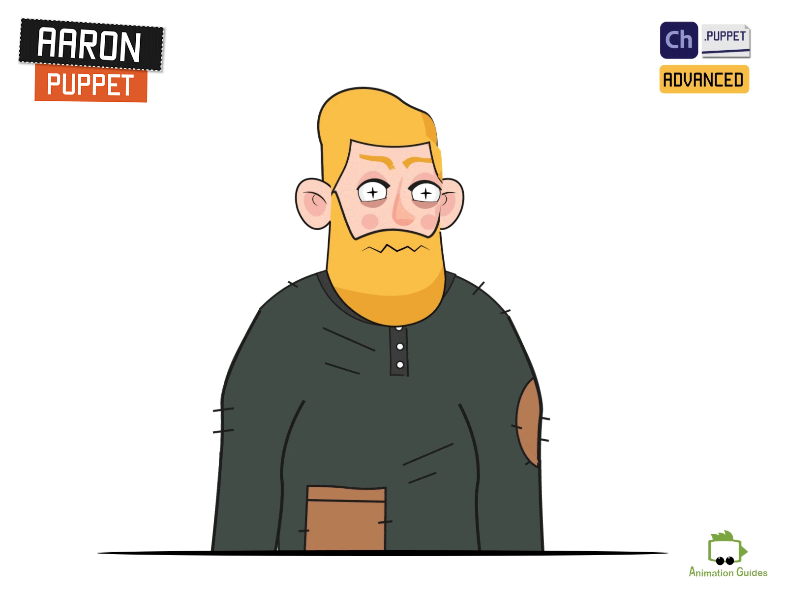 The weird side of Aaron...😶 adobe character animator bearded blonde character character animator character design download face headturn male man puppet