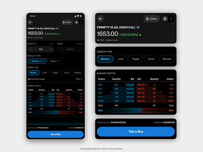 Dhan App UI Concept - Order Activity Page app design dhan graphic design market nse stock market stocks trading ux