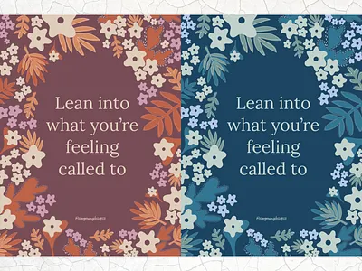 Floral art print with quote colorway design floral frame graphic design illustration pattern design poster print procreate quote surface pattern typography wall art