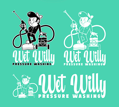 Wet Willy Pressure Washing logo by Studio Metropolis affinity designer branding cuphead graphic design logo logo design rubber tube vector