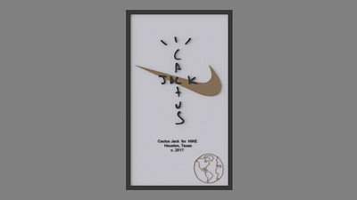Cactus Jack Foundation for Nike 3d 3d design 3d logo autodesk branding design graphic design illustration inventor logo render rendering