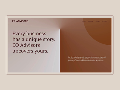 EO Advisors Activation angular animation branding deck design gradient hero identity media motion posts social website